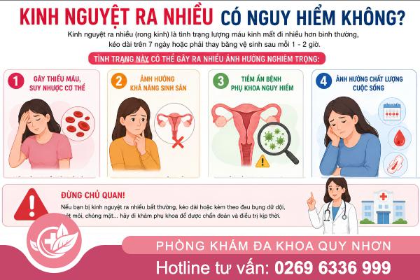 Kinh nguyệt ra nhiều có nguy hiểm không? Cách chữa an toàn và hiệu quả
